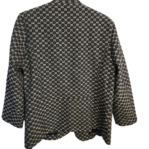 BLACK PEPPER winter jacket size 10 black white warm short bomber blazer - Picture 2 of 13